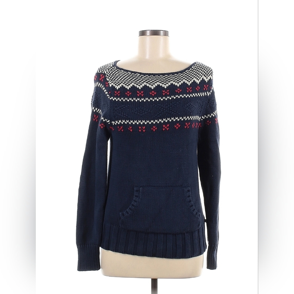 Vintage Ralph Lauren Polo Jeans Nordic Fair Isle Sweater Women's M Flag Logo